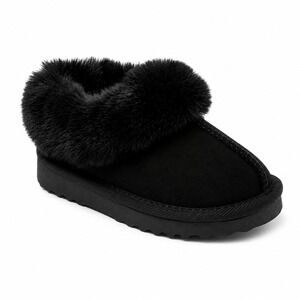 Toddler Girl Faux Fur Slippers by Cat & Jack Piper Black Size 8 New With Tags